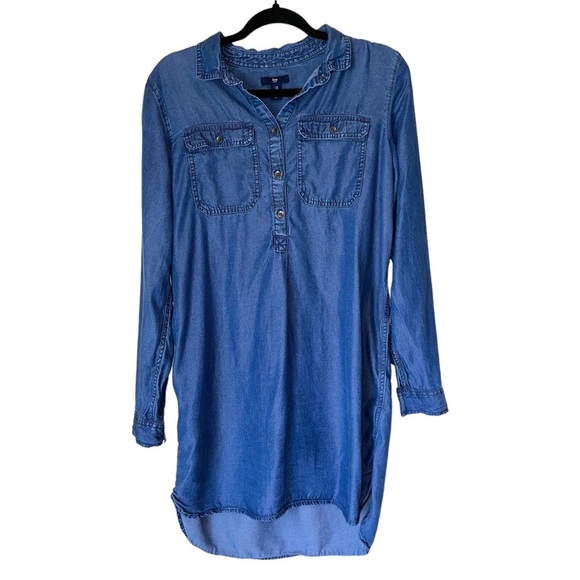 GAP Dresses Gap Denim Dress Button Up Soft Blue Light Weight Ling
